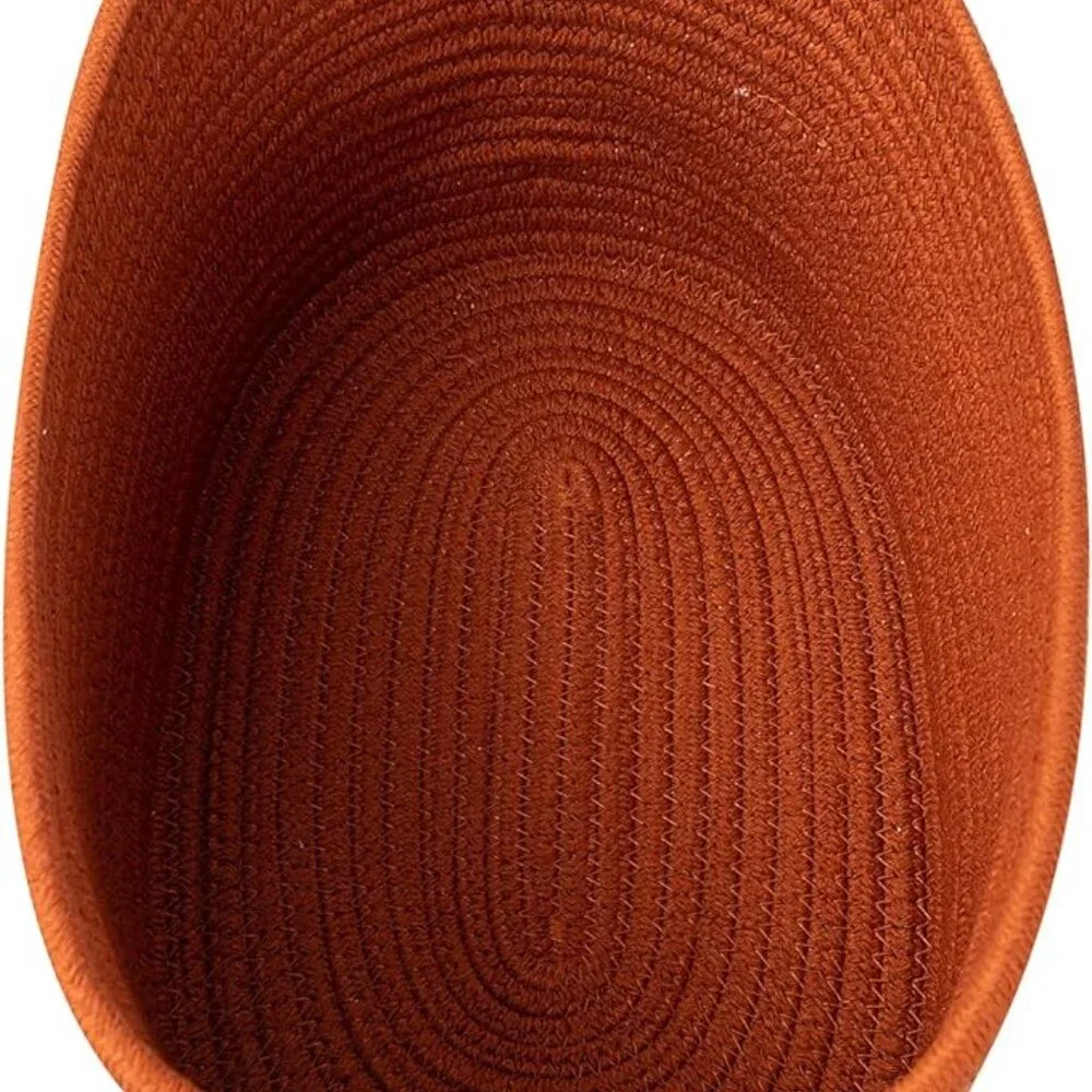 Woven orange basket for organizing set 3
